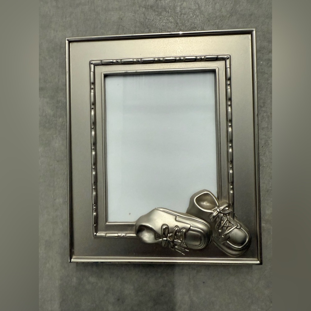 Pewter Photo Frame With Baby Booties